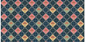 Mughal Trellis Arch Border Printed Cotton Fabric
