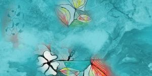 Watercolor Floral Digital Print Muslin Fabric