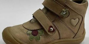 brown leather rip tape stamped boot