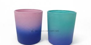 Glass Two Ton Candle Holder