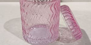 Glass Ripped Candle Jar