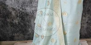 Teal Shimmer Soft Silk Banarsi Suit Material