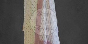 White and Lilac Cotton Banarsi Resham Weave Suit Material
