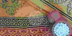 Yellow and Maroon Chicken Bagh Print Cotton Suit Material