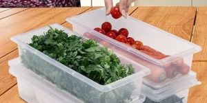 Rectangular Transparent Fridge Storage Box