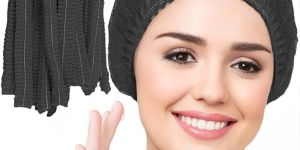 21 Inch Black Disposable Bouffant Head Cap