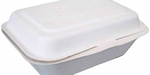 7x5 Inch Sugarcane Bagasse Biodegradable Disposable Clamshell Box