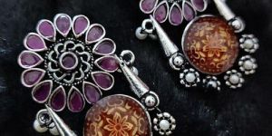 Artificial Stone Work Imitation Earrings