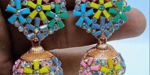 Multicolor Imitation Jhumka Earrings