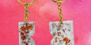 Crystal Glitter Resin Keychain