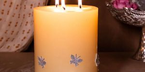 Decorative Round Wax Candle