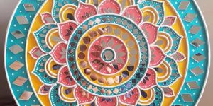 Rajasthani Lippan Tribal Mirror Wall Art