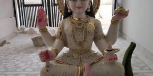 White Marble Statue of Goddess Lakshmi