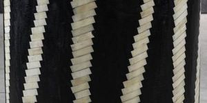 Black White Handcrafted Bone Inlay Side Stool