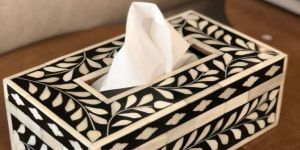 Bone Inlay Tissue Box Holder