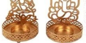 Iron Laxmi Ganesh Shadow Tea Light Holder