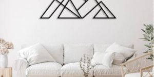 Modern Geometric Mountain Metal Wall Art