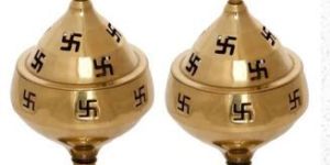 Round Antique Brass Goblet Diya