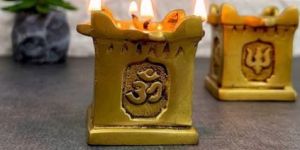Square Antique Brass Tulsi Diya