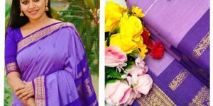Premium Quality Purple Kalyani Cotton Saree