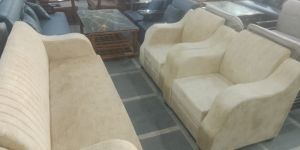 Cream Wooden Foam Sofa Set