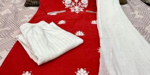 Ladies Red Kurti Set