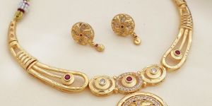 traditional anvika chakra grace gold necklace set