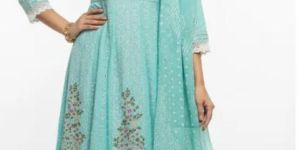 printed embroidered dupatta kurta set