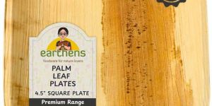 4.5 Inch Square Areca Palm Sheath Plate