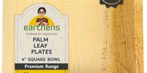 4 Inch Square Areca Palm Sheath Bowl