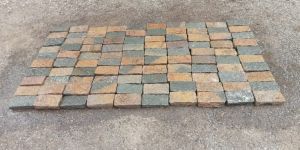 Yellow Multicolor Sandstone Cobble Stone Pavers