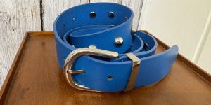 Mens Stylish Blue Genuine Leather Belt