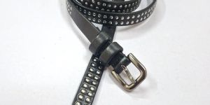 Premium Black Studded Leather Belt