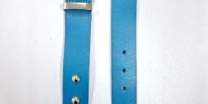 Sky Blue Trendy Mens Leather Belt