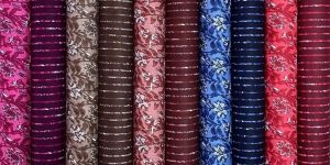 Ladies Striped Procian Cotton Nighty Fabric