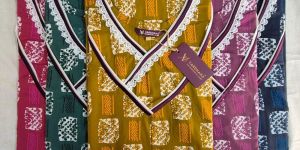 Ladies V-Neck Printed Cotton Nightgown