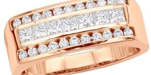 14K Rose Gold Diamond Square Ring