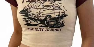 Half Sleeves Ladies Round Neck Tshirt