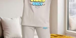 Women Printed Cotton T-Shirt with Lower Night Suit Set