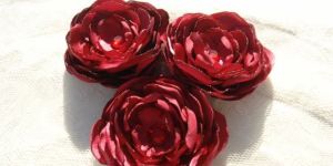 decorative red rose fabric flower
