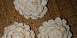 decorative white handmade sola wood flower