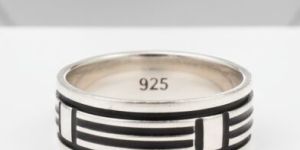 Modern Sterling Silver Grid Ring
