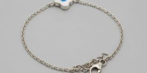 Sterling Silver Plus Evil Eye Bracelet