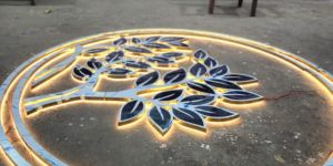 Round LED Neon Ring Acrylic Cafe Sign Board