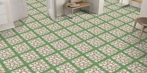 Green Grid Stone 300x300 Rustic Parking Tile