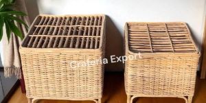 Cane Square Comboo Table For Multipurpose Use