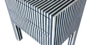 Resin Bone Inlay Bedside Table