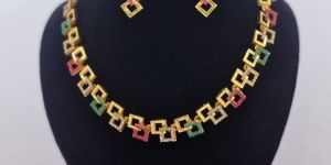 Designer Geometric Square Necklace Set
