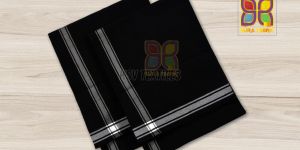 South Indian Black Pure Cotton Dhoti