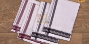 White Cotton Dhoti with Border